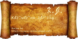 Kövécs Júlia névjegykártya