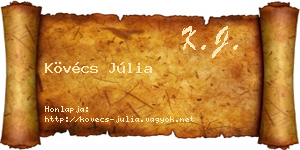 Kövécs Júlia névjegykártya