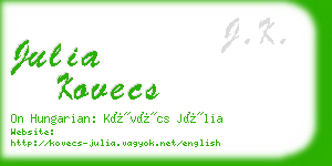 julia kovecs business card